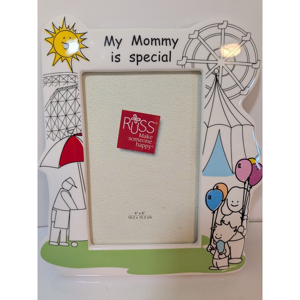 Russ Berrie My Mommy is Special Ceramic Picture Frame 4x6 Carnival Theme